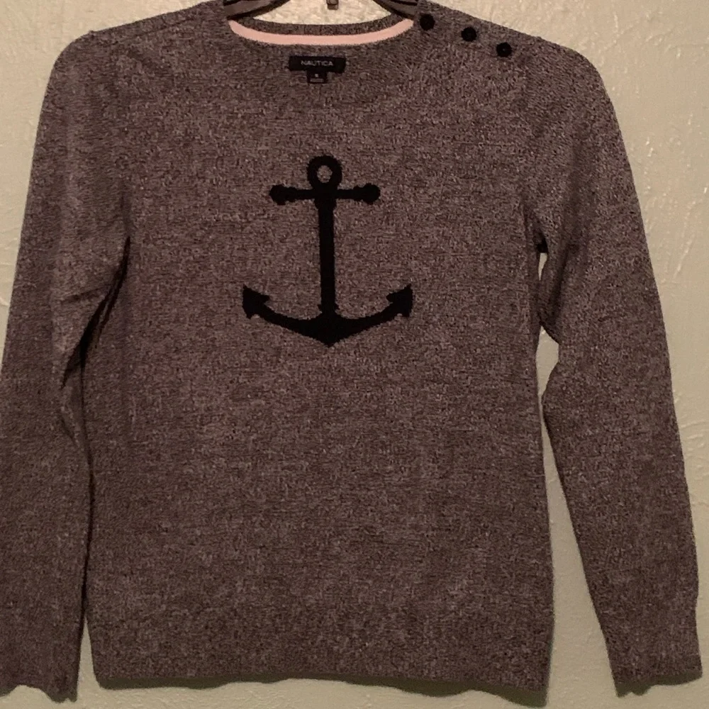 Women’s sweater size small in black and white tweed. By Nautical. - Picture 1 of 8